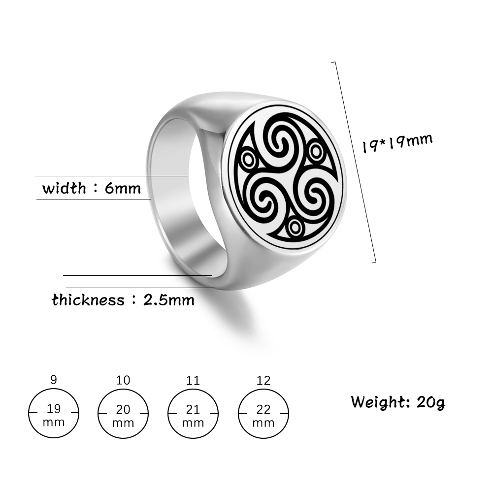 Title 2, Modisches Symbolmuster Edelstahlring, stilvoll ...