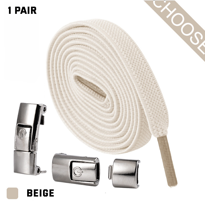 Lacci per scarpe Press Lock senza lacci elastici sneaker 8 mm allargati piatti senza lacci - Foto 13 di 40