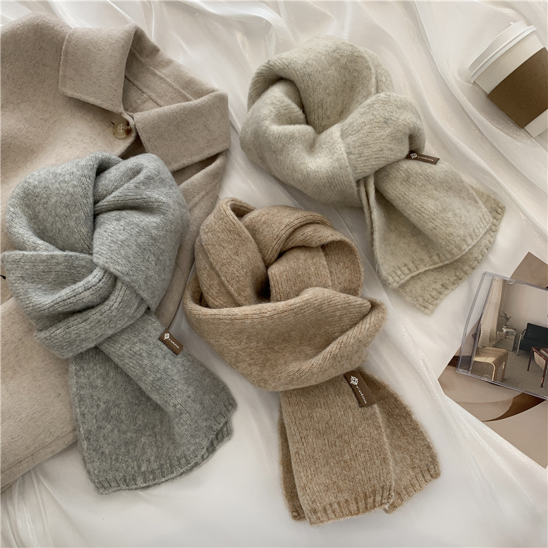 Soft Waxy Knitted Cashmere Warm Scarf Student Girl