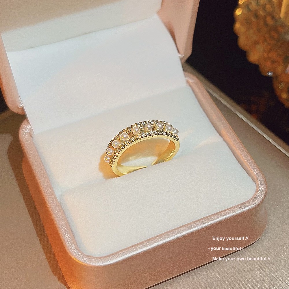 Vintage Luxury Zircon Ring, Unique Niche Style, Open Adjustable Finger Band