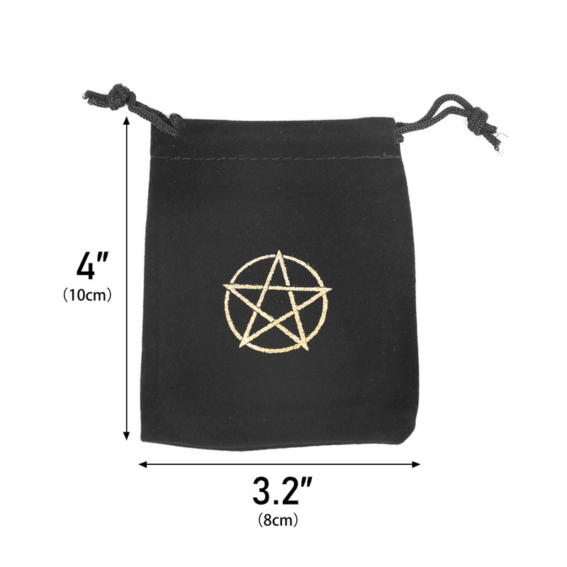 Title 1, Black Pentagram Symbol Drawstring Flannel Bag