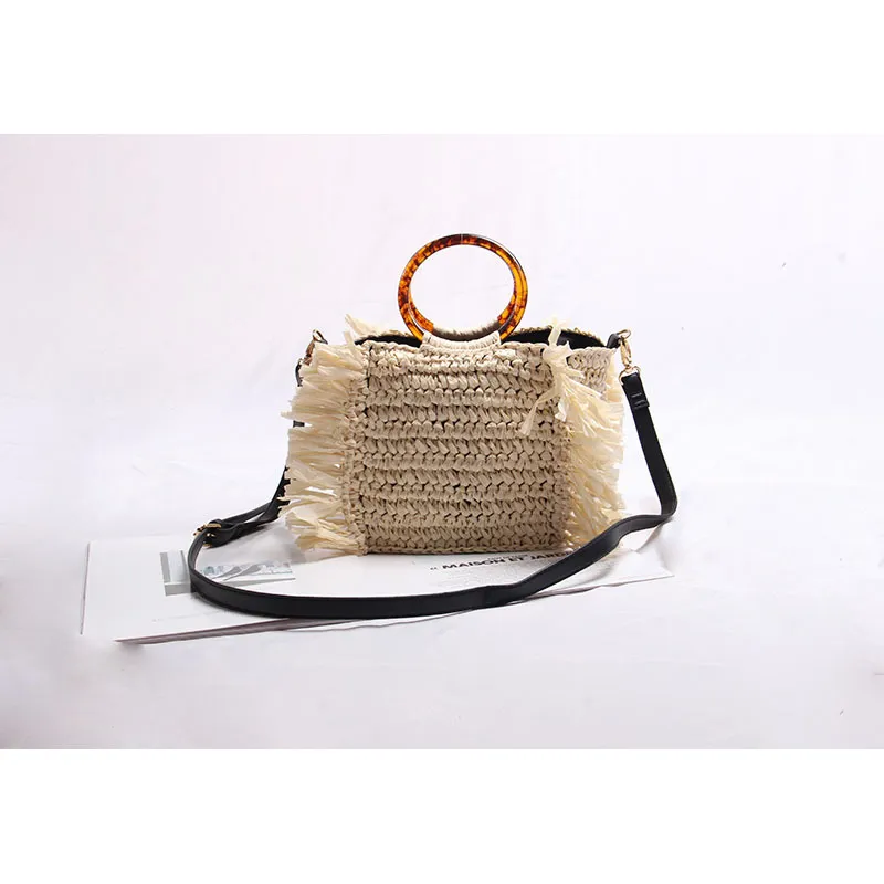 Fashion Simple One-shoulder Diagonal Woven Bag - Beige