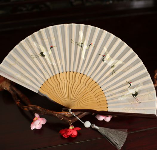 Summer Hanfu Fan Bamboo Handle Daily Fan Folding Fan