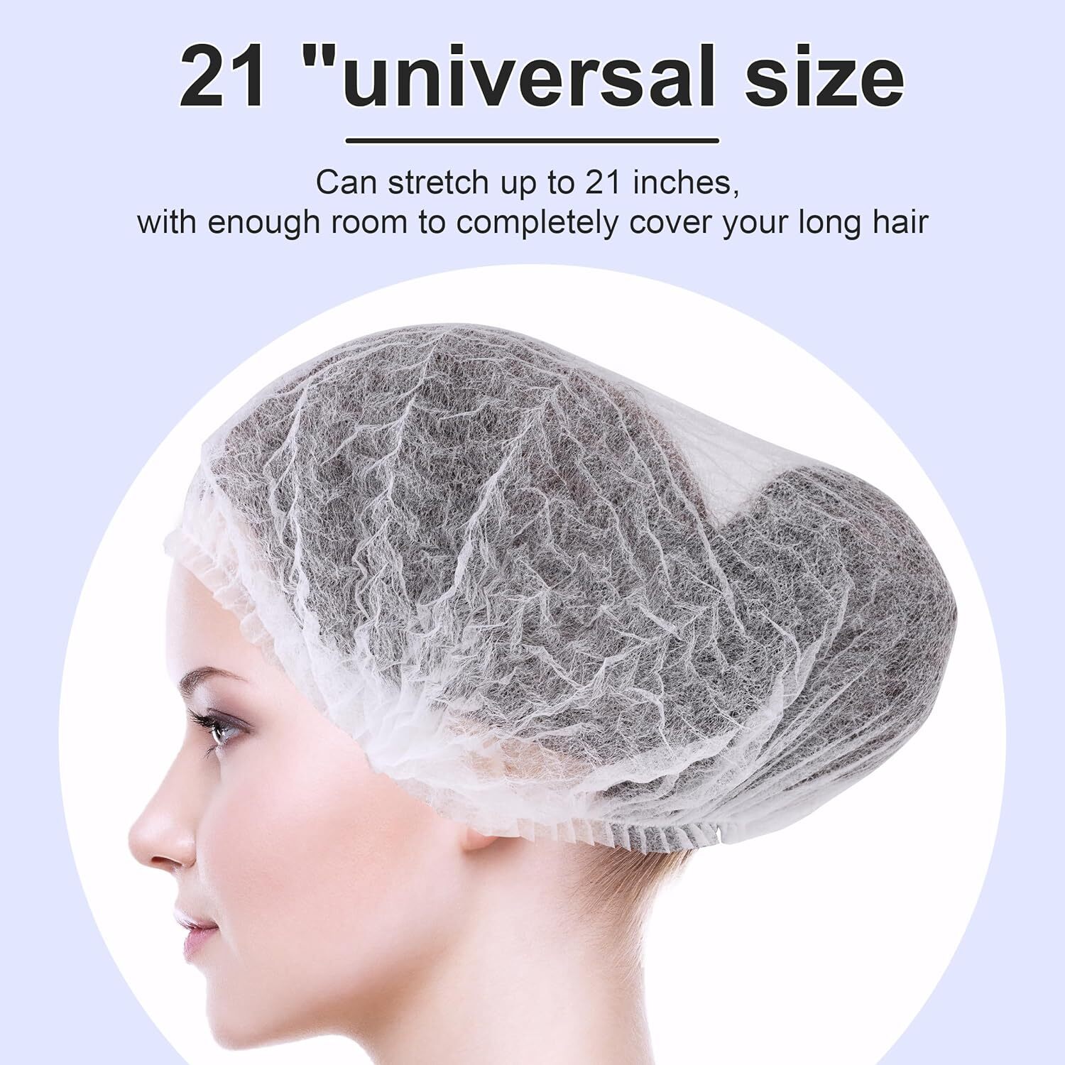 10 0 0Pcs Disposable Head Cover Hair Net White Elastic Hair Cap For Beauty Salon