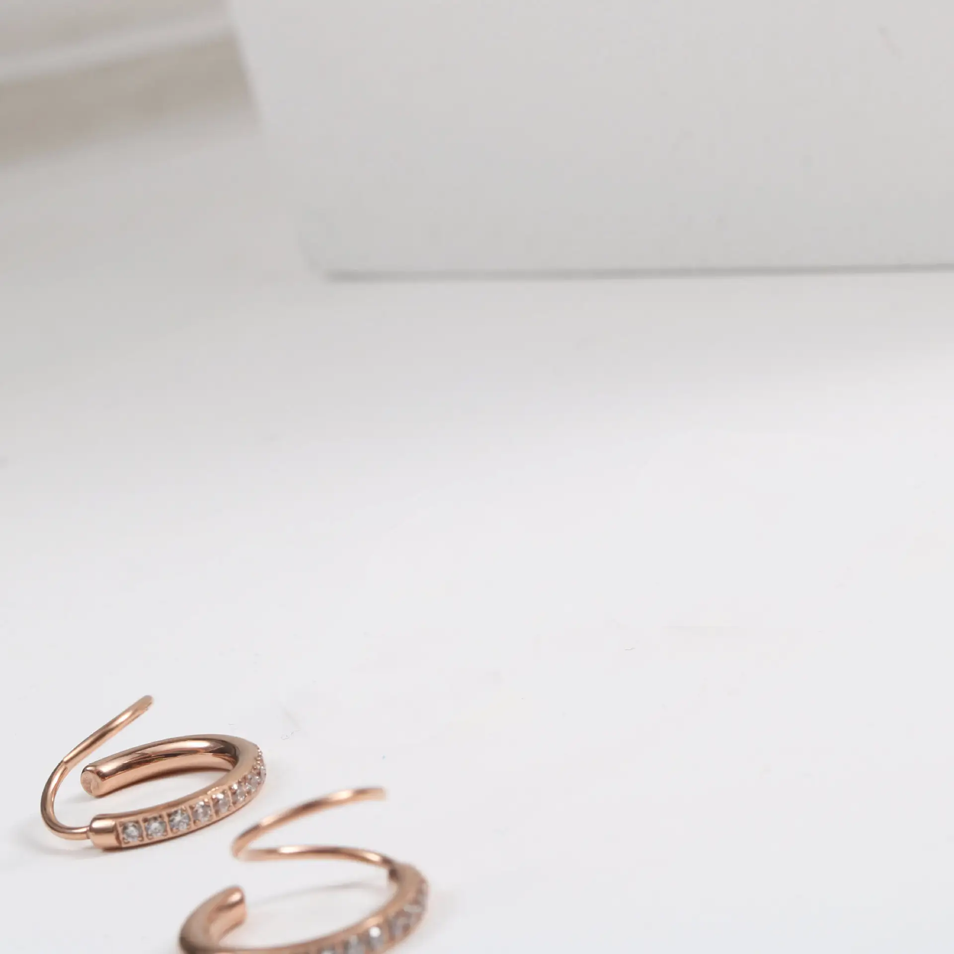 Spiral Ear Pins Full Drill Mini Hoop Titanium Steel