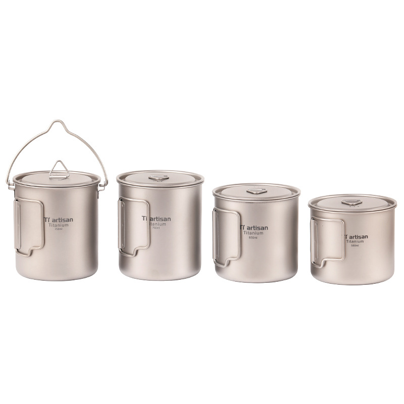 Outdoor Pure Titanium Water Cup Combination Drinking Cup Metal Tea Cup