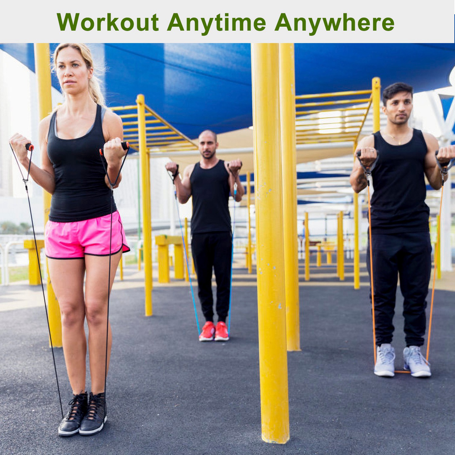 11Pcs Resistance Bands Set Fitness Workout Tubes Exercise Tube Bands Up To With Door Anchor Handles Ankle Straps For Physical Training Yoga Pilates