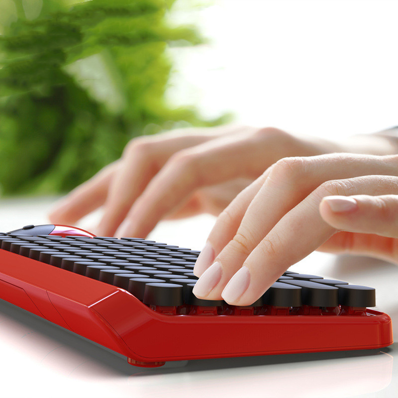 2.4G Wireless Keyboard And Mouse Punk Retro