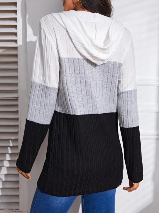 Color Block Zipper Hoodie