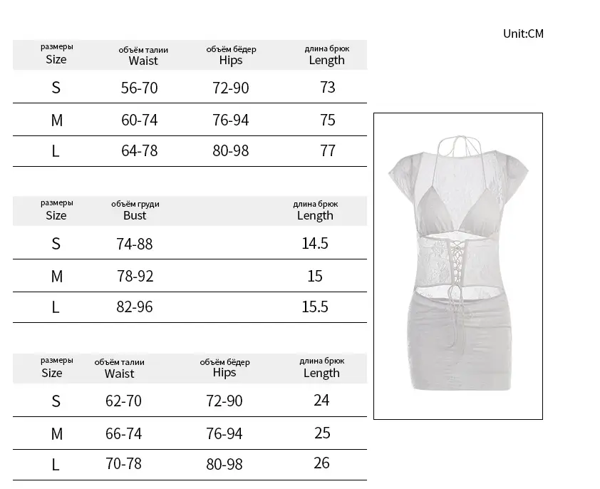 Sling Push-up Tops Lace Waist Sheath Skirt Outfit
