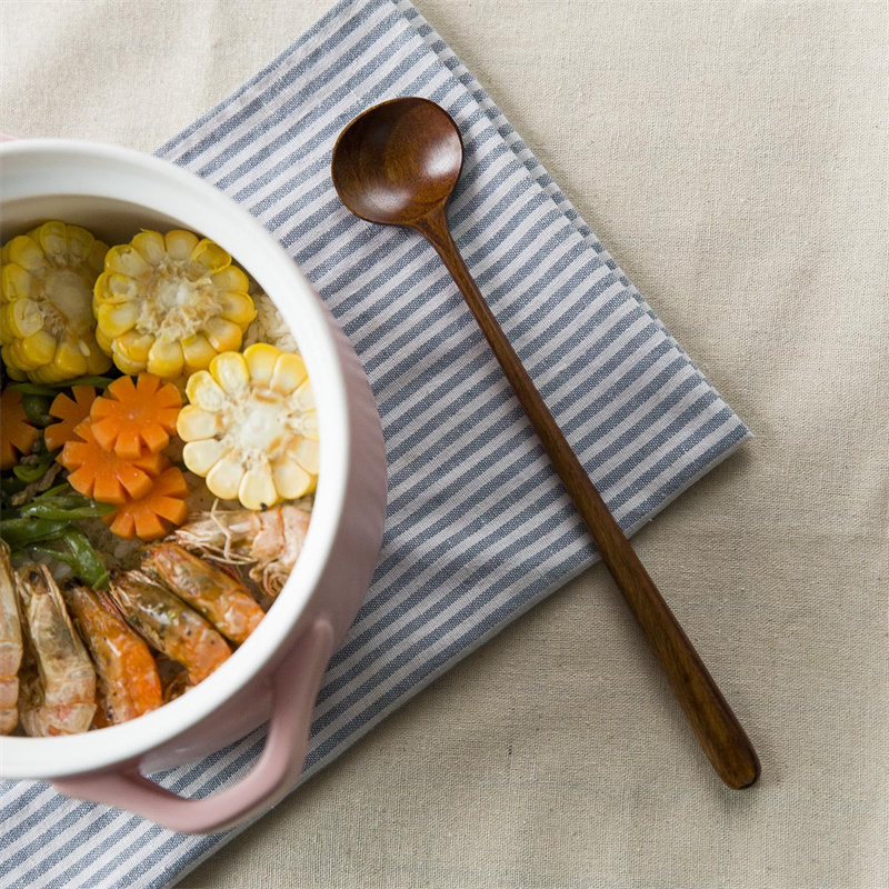 Creative Handmade Solid Wood Seasoning Spoon With Long Handle