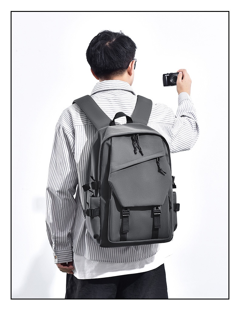 New Niche Trendy Backpack For Both Men And Women, Designed For Middle School, High School, And College Students With A Large Capacity - Gray — view 2