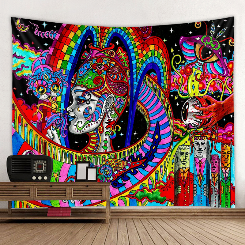 New European And American Psychedelic Mushroom Tapestry
