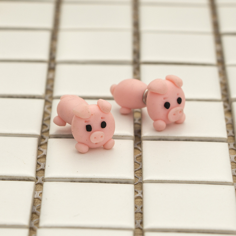 Love Body Piggy Soft Clay Earrings - 4