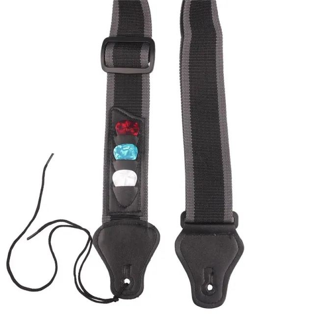 Guitar Strap Ballad With Picks Greyblack - Shop at LoveMi