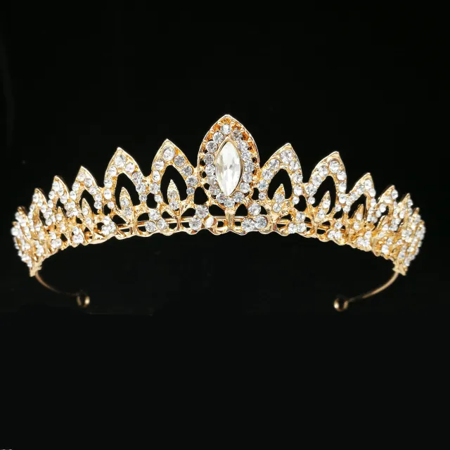 European And American Wedding Jewelry Horse Eye Alloy Rhinestone Headband Wedding Headdress Kc Gold - Shop at LoveMi