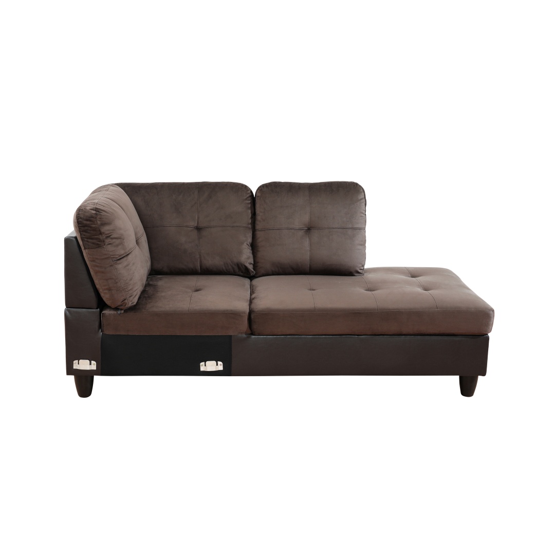 Pickup Only--Dark Brown Flannel And PVC 3-Piece Couch Living Room Sofa Set