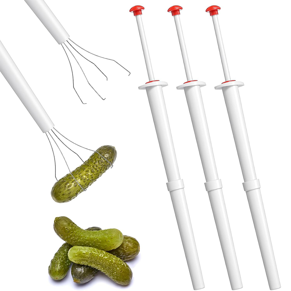 Versatile Pickle Pincher Stainless Steel Grabber For Olives Peppers Cherries Multi-functional Jar Picker Kitchen Gadget