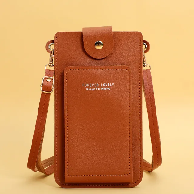 Women's Fashion Simple Solid Color Shoulder Bag Brown - Shop at LoveMi