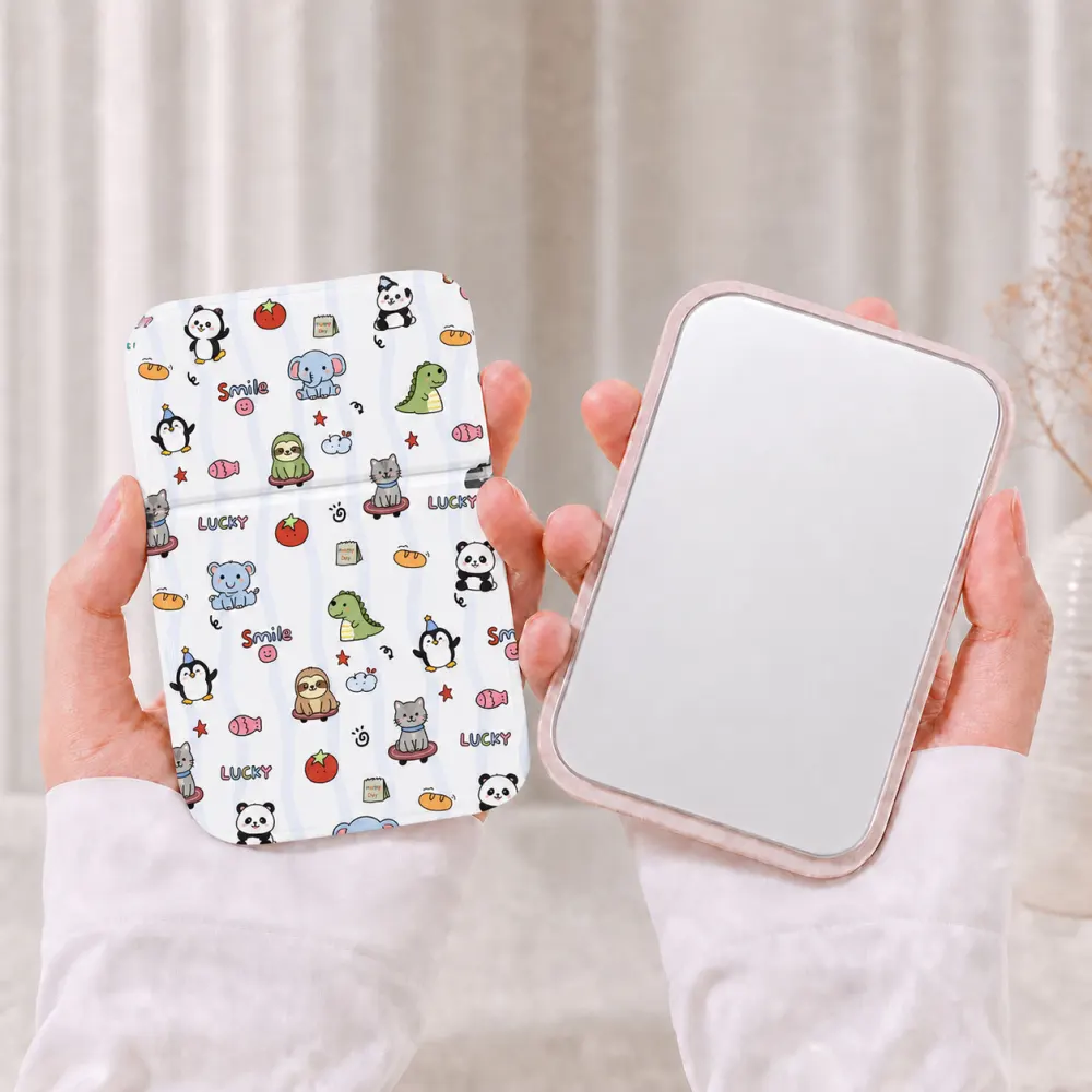 Cute Cartoon Animal Print Folding Compact Mirror