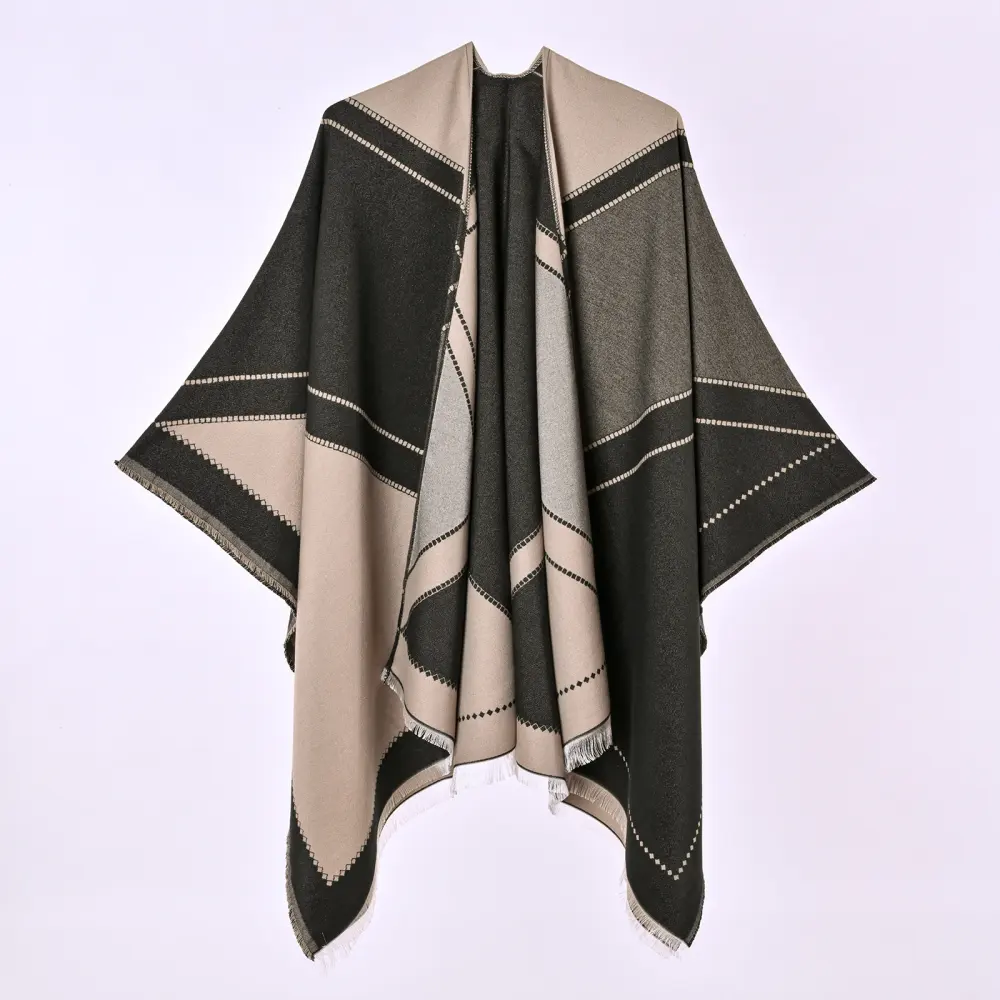 Women's Short-Fringe Versatile Pretty Large Shawl
