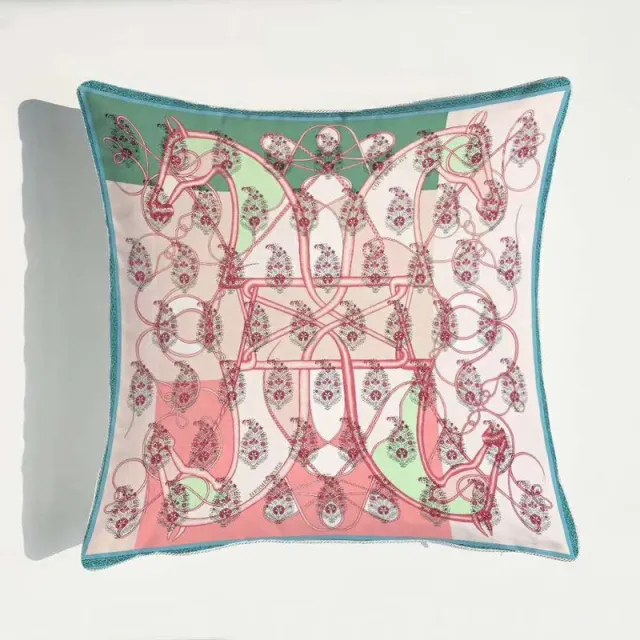 Living Room Model Room Bedside Decorative Pillow Head Portrait Horse Pink - Shop at LoveMi