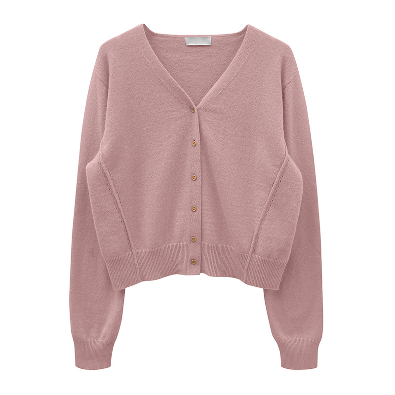 Title 7, Cardigan de malha casual feminino com decote em V