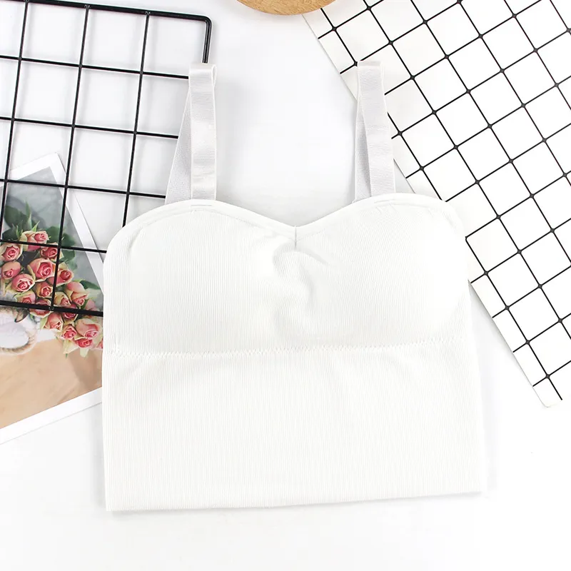 Beautiful Back Bra Sports Underwear Sexy Gathered Vest Women - White
