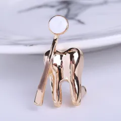 New Simple Medical Brooch Shirt Coat Dress - Gold - View 1