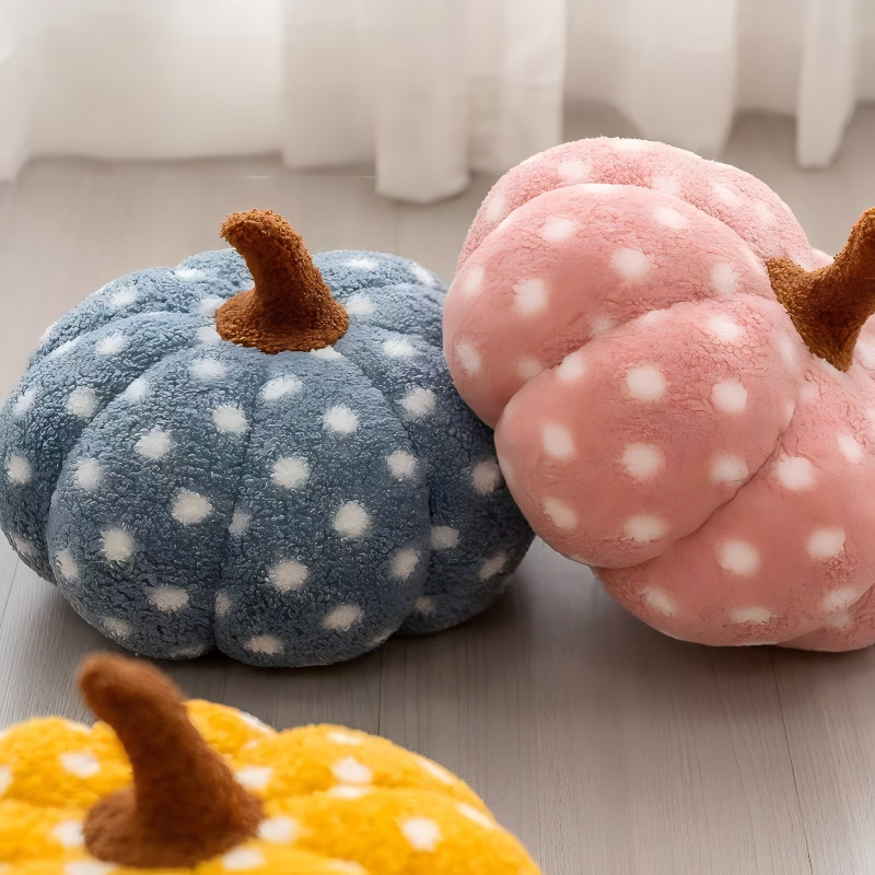 Pumpkin Shaped Plush Cushion, picture 3 of 3