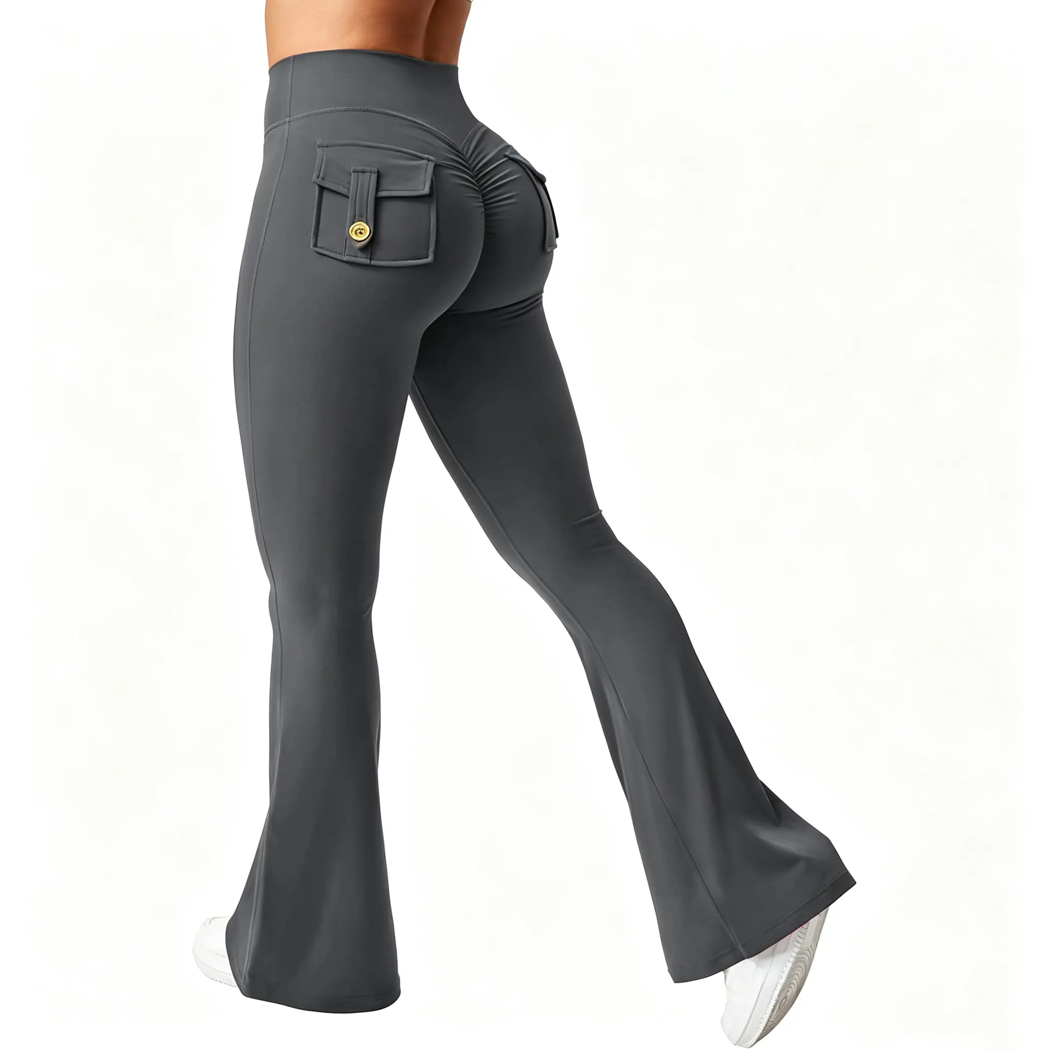 Elastic Stretchy Flared Pants, Quick-Dry Yoga Wear