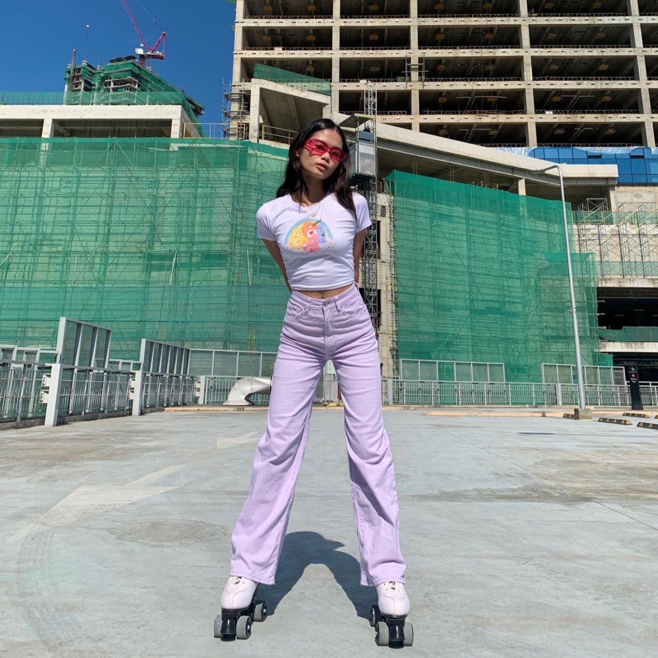 Ladies Summer Sweetness Lavender Straight Leg Jeans