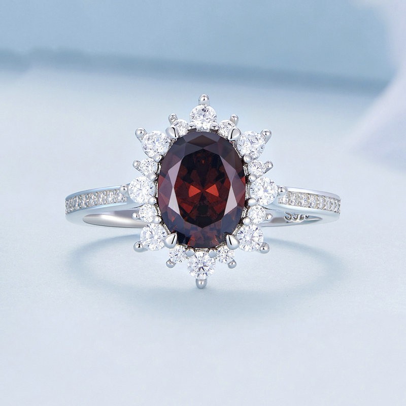 Title 1, Shining Red Zircon Wedding Ring