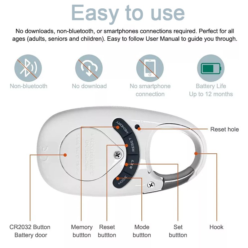 Pedometer 3D Walking Portable Sports Step Counter With Carabiner Clip — image 2