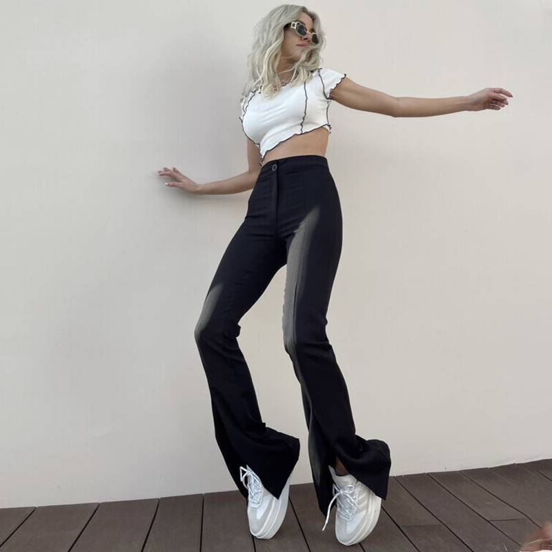 Split Flared Pants Women's High Waist Slimming Fashion All-match Tight Casual Pants