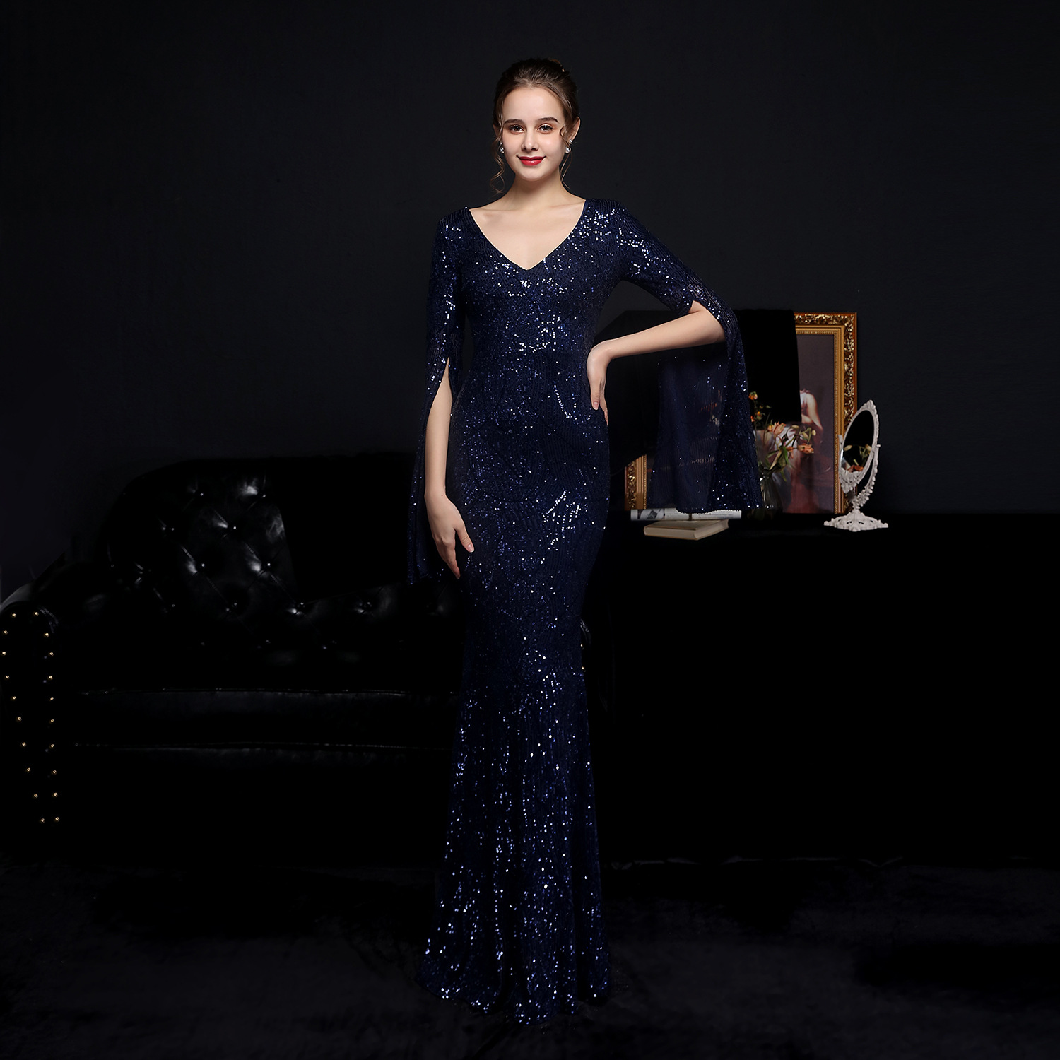 Sequin Long Evening Dress
