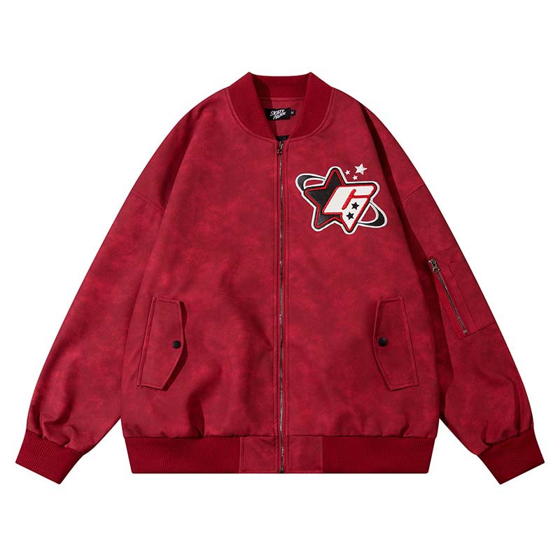 Title 5, Fashion Embroidery Letter Flight Jacket