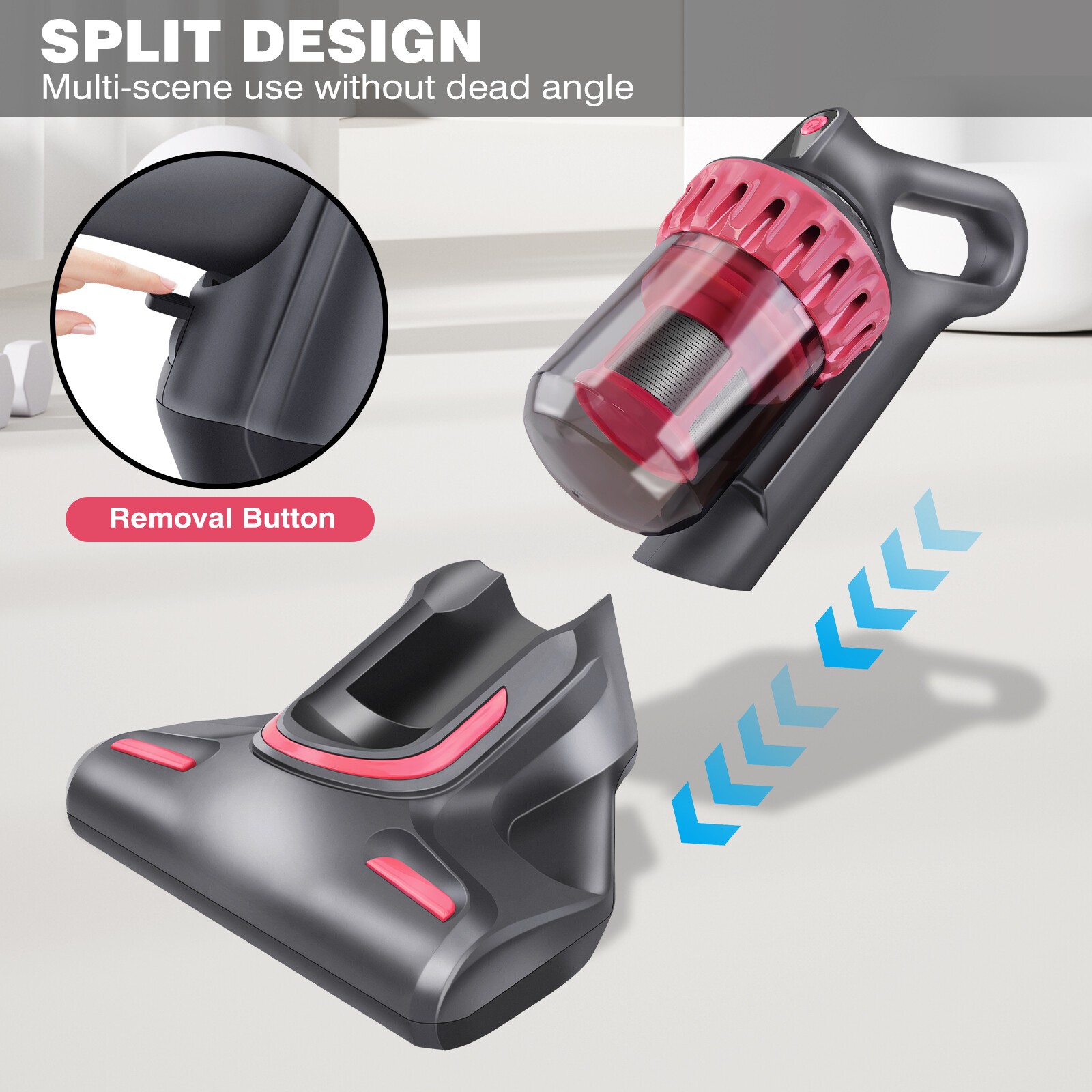 UV Mite Remover Home Bed Mattress Vacuum Sofa USB Charging Cleaner Handheld — image 5