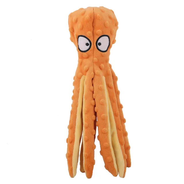 Dog Squeaky Toys Octopus No Stuffing Crinkle Plush Toys For Puppy Teething Durable Interactive Chew Toys For Small Medium And Large Dogs Training A... Orange - Shop at LoveMi