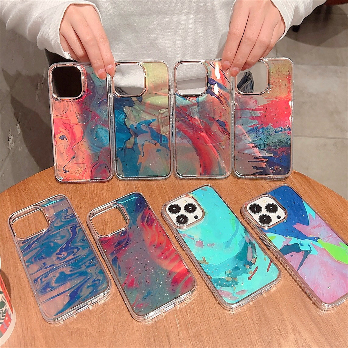 Electroplating Color Soft Border All-inclusive Transparent Creative Mobile Phone Case