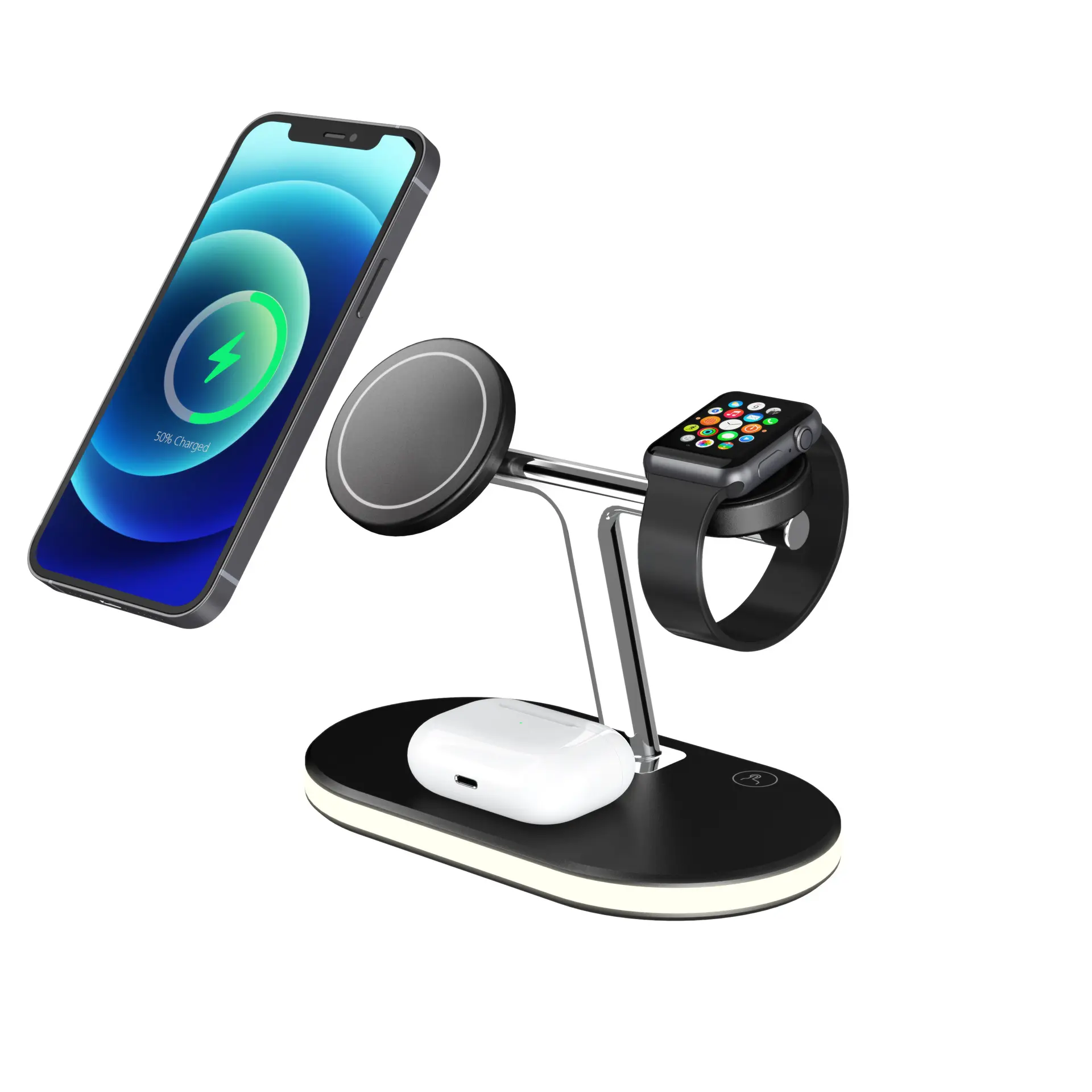 Three-in-one Magnetic Wireless Fast Charging Night Light