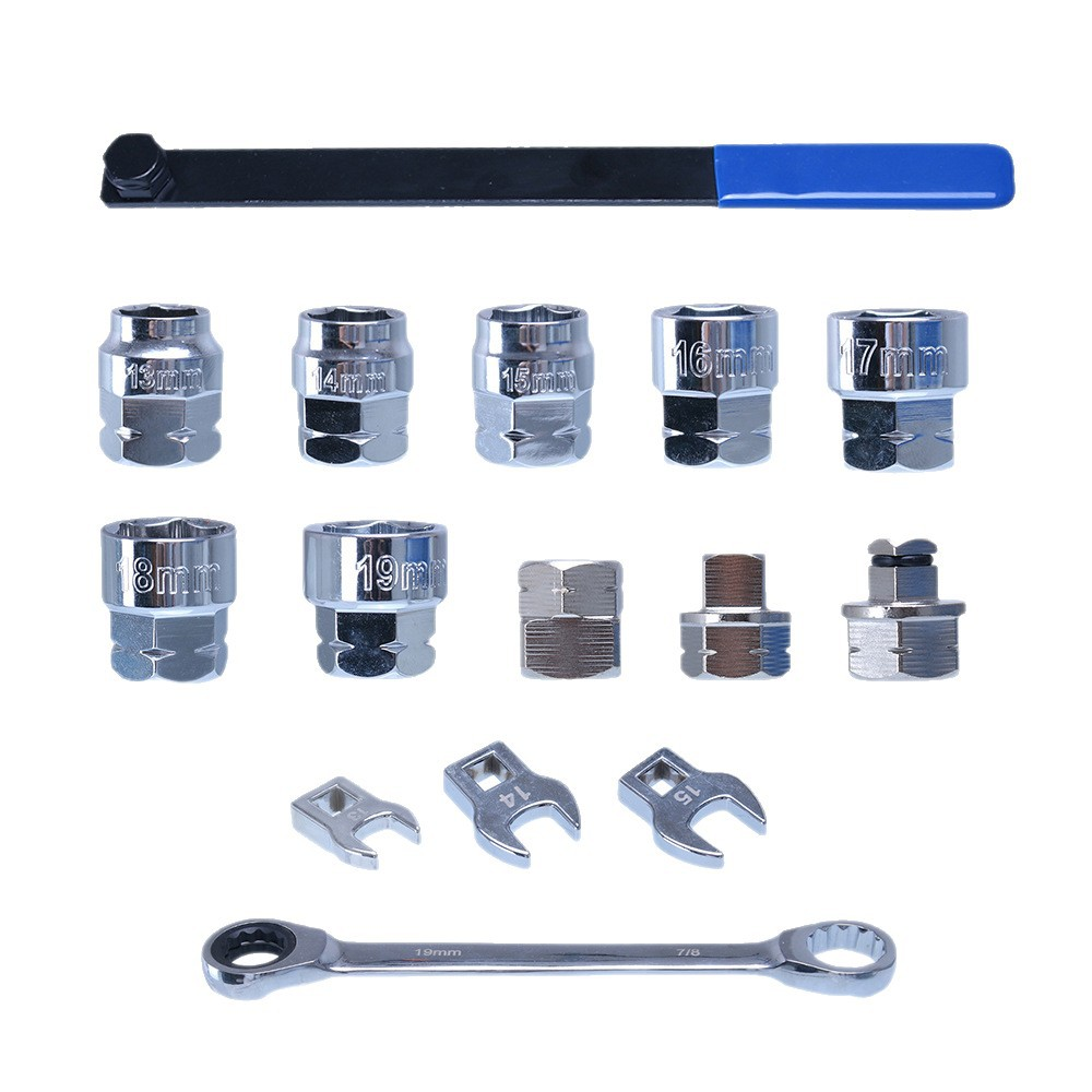 15-piece Adjustable Wrench For Automotive Engine Belt, Belt Pulley Disassembly And Assembly, Idler Gear Tensioning Special Auto Repair Tool