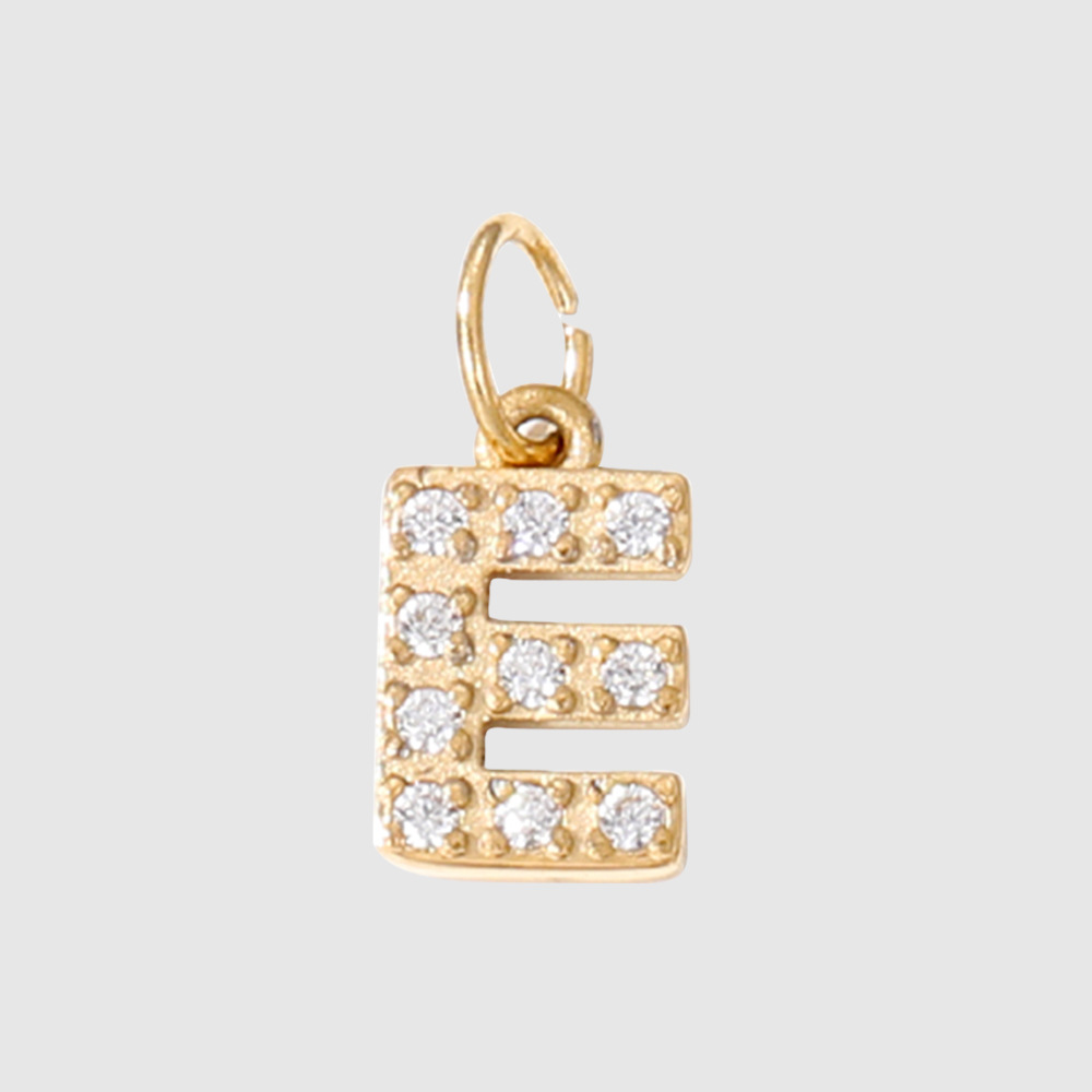 1 Piece 304 Stainless Steel Zircon Ion Plating 14K Gold Real Plated Letter Number Polished Stretch Adjustable Pendant DIY Jewelry Accessories 23