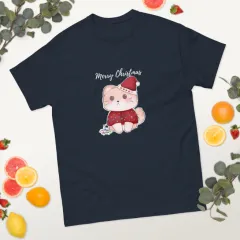 European And American Cat Digital Printing Casual Round Neck Short Sleeves T-shirt - Navy Blue - View 1