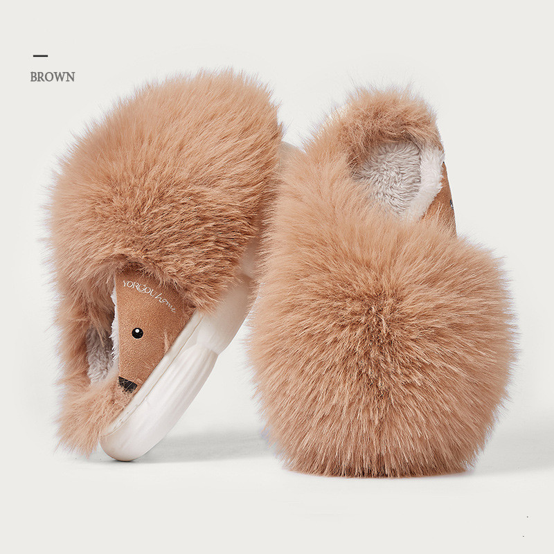 Title 3, Cute Little Hedgehog Cotton Slippers Female Aut...