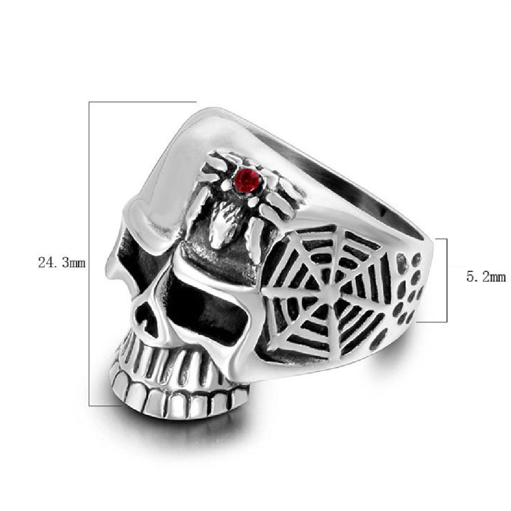 Title 1, Antique Titanium Steel Skeleton Ring Hand Ornament