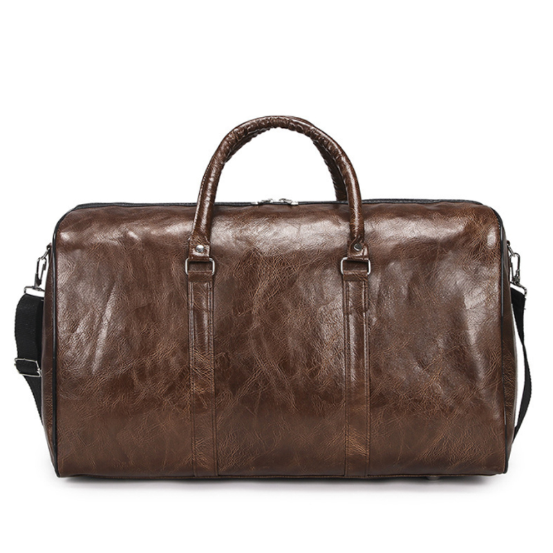 Men PU Leather Duffle Gym Bag Weekend Bag Luggage Travel Casual Handbag Holdall 5