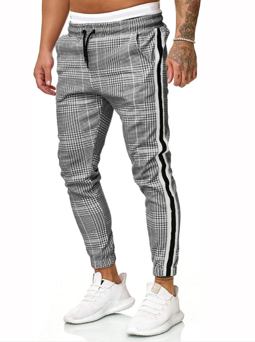 Title 6, Pantalones Casuales de Otoño para Hombre a Cuad...