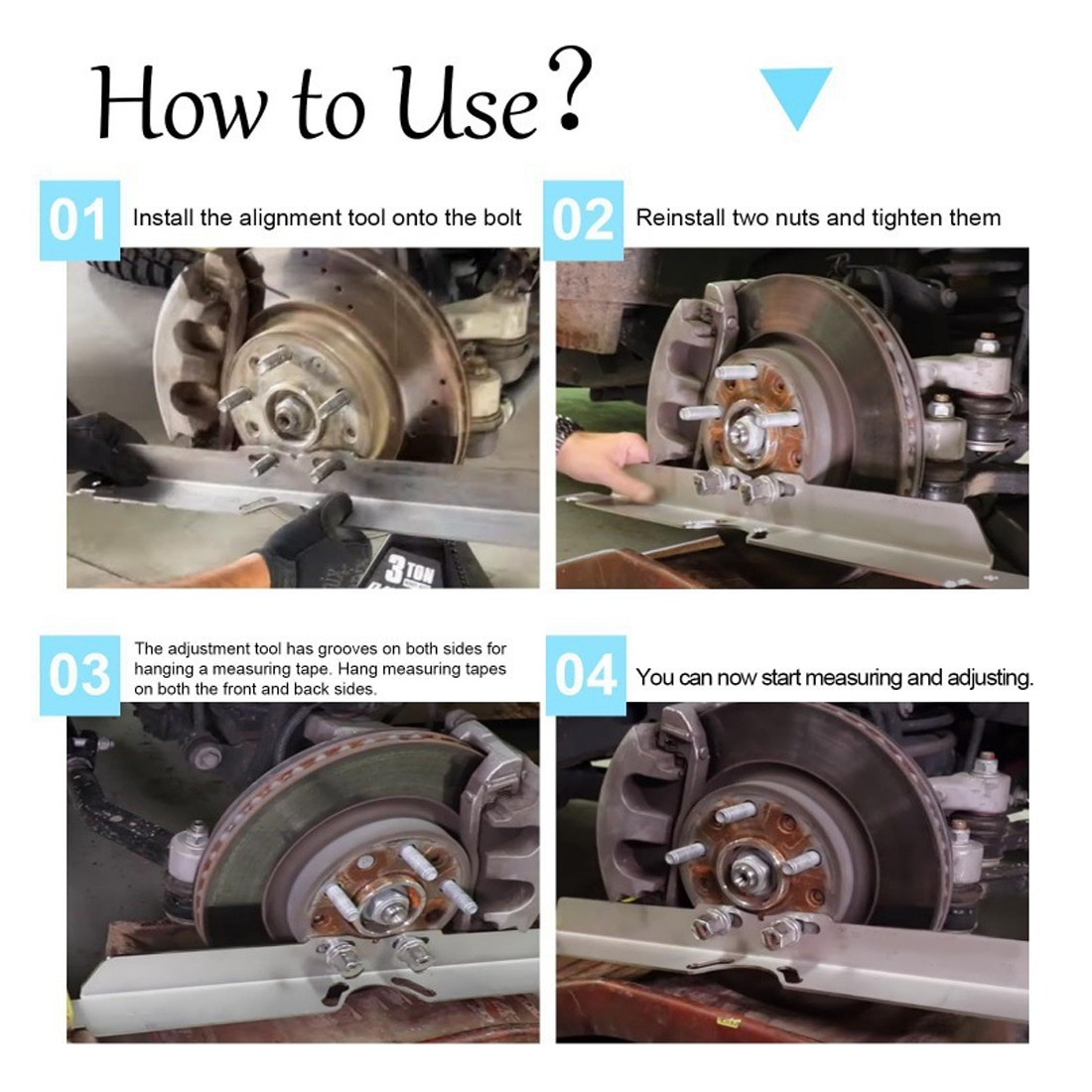 2X Wheel Alignment Tool Toe Plates Accurate Measurements With 2 Tape Measures UK