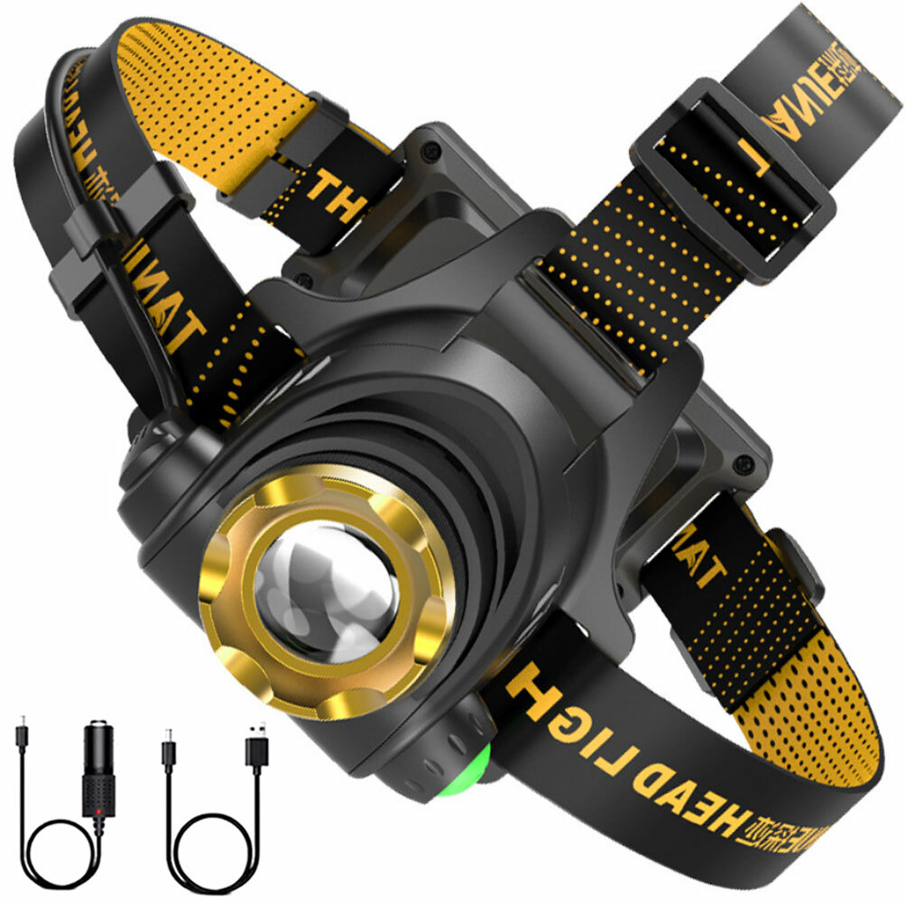 LED Headlamp Rechargeable Head Torch Zoom Headlight Lamp Powerful Flashlight Fishling Driving Camping Light With 3 Modes Work Light — foto 2